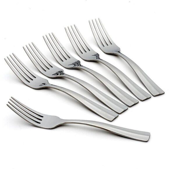 Oneida Arc Stainless High Quality Mirror Finish ‎ Flatware Dinner Forks Set of 6 - Picture 1 of 3